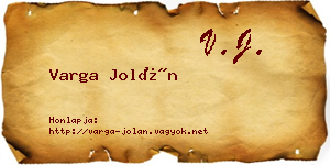 Varga Jolán névjegykártya