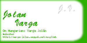 jolan varga business card